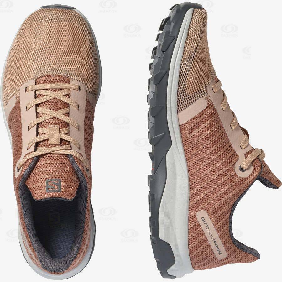 Beige Women's Salomon OUTBOUND PRISM Hiking Shoes | USA-O1817