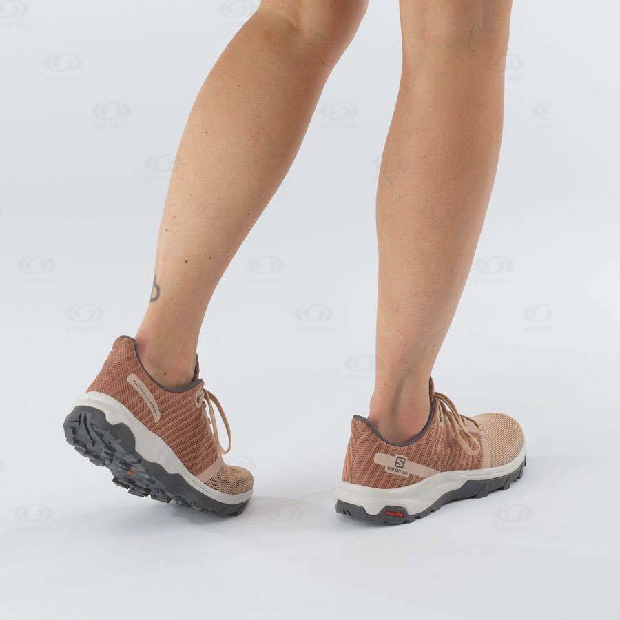 Beige Women's Salomon OUTBOUND PRISM Hiking Shoes | USA-O1817