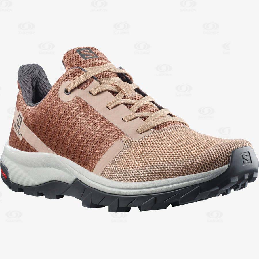 Beige Women's Salomon OUTBOUND PRISM Hiking Shoes | USA-O1817