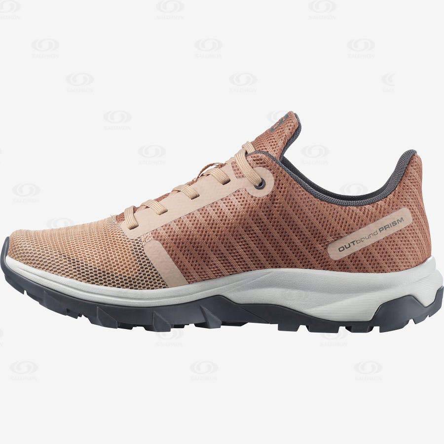 Beige Women's Salomon OUTBOUND PRISM Hiking Shoes | USA-O1817