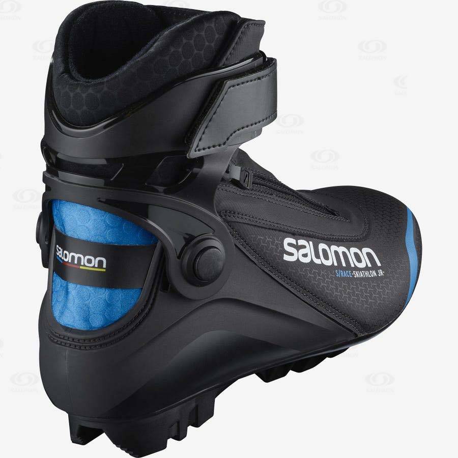 Black / Blue Kids' Salomon S/RACE SKIATHLON PILOT JUNIOR Ski Boots | USA-S1765