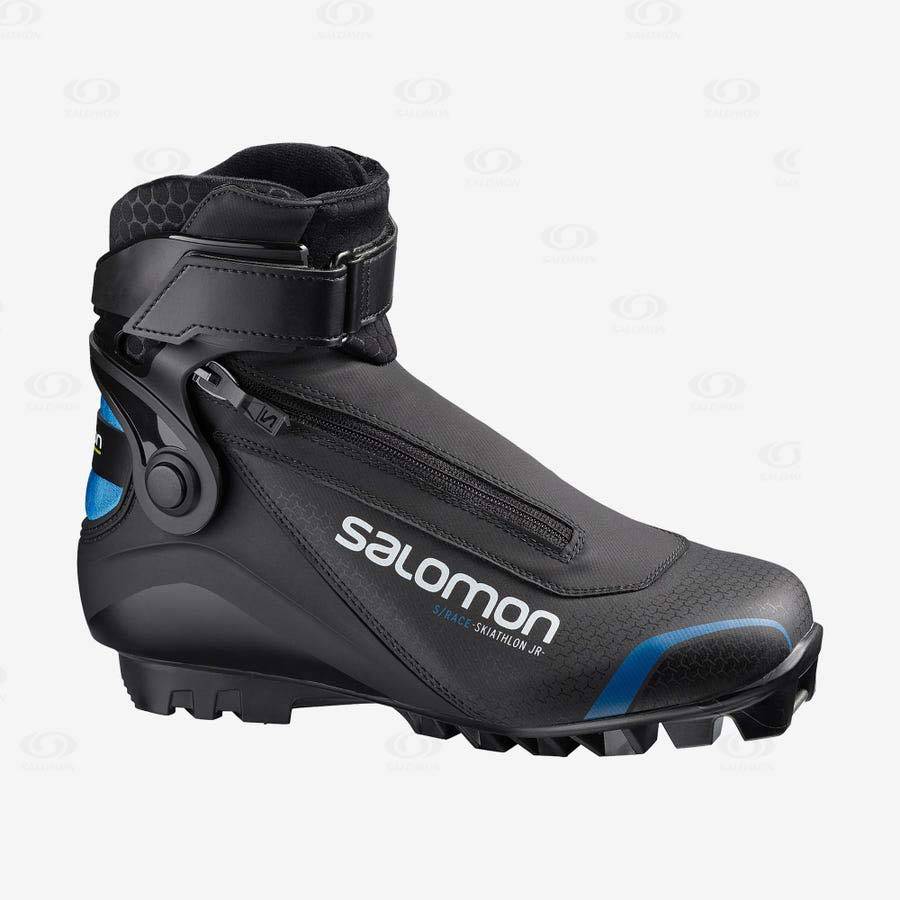 Black / Blue Kids\' Salomon S/RACE SKIATHLON PILOT JUNIOR Ski Boots | USA-S1765