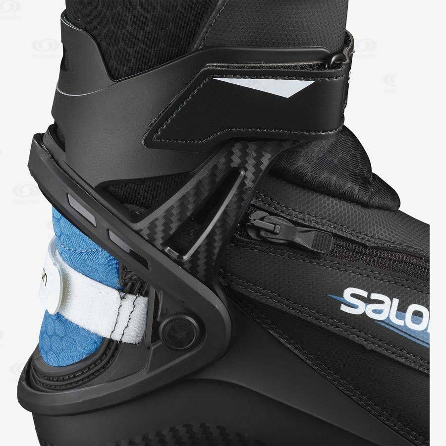 Black / Blue Men's Salomon PRO COMBI PILOT Ski Boots | USA-M1223