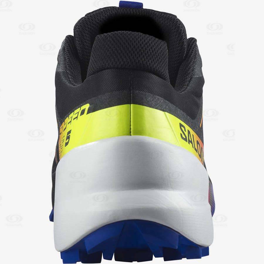Black / Blue Men's Salomon SPEEDCROSS 5 RACING PACK Trail Running Shoes | USA-L1004