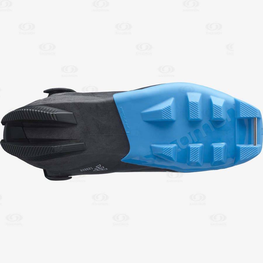 Black / Blue Men's Salomon S/MAX CARBON SKATE MV PROLINK Ski Boots | USA-A2011