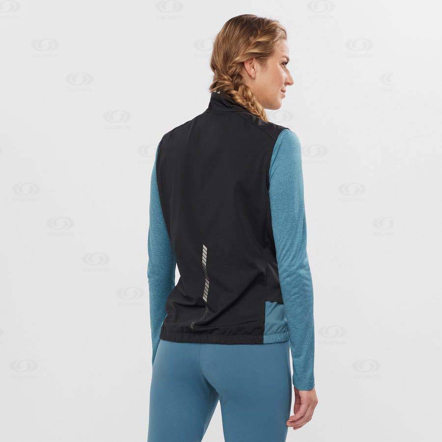 Black / Blue Women's Salomon LIGHT SHELL Waterproof Jackets | USA-L1501