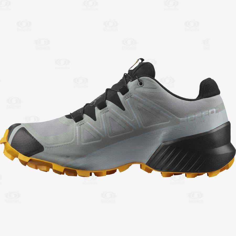 Black / Grey Men's Salomon SPEEDCROSS 5 GORE-TEX Trail Running Shoes | USA-wN1316