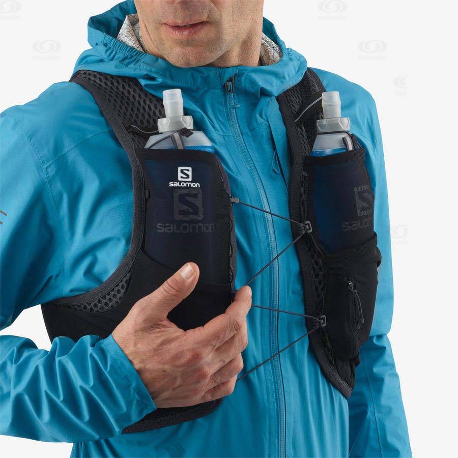 Black Men's Salomon ACTIVE SKIN 4 Running Packs | USA-O1350