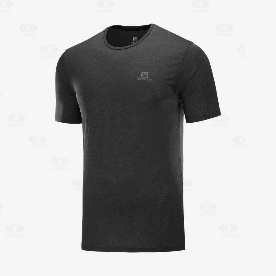 Black Men\'s Salomon AGILE TRAINING T Shirts | USA-N1610