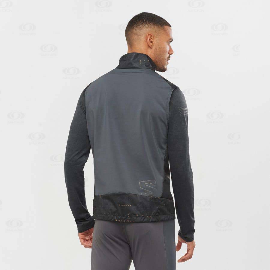 Black Men's Salomon BONATTI AERO HYBRID Waterproof Jackets | USA-L2607