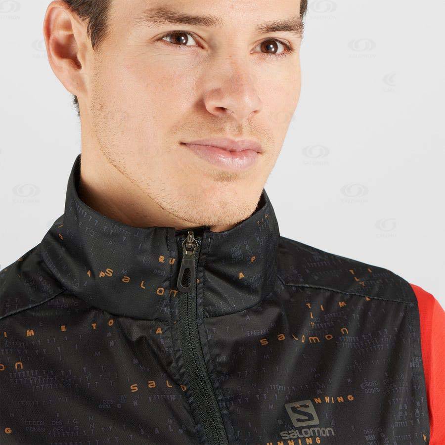 Black Men's Salomon BONATTI AERO HYBRID Waterproof Jackets | USA-L2607