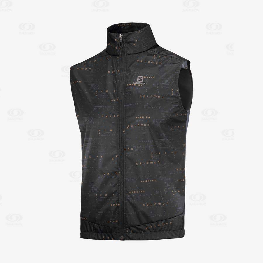 Black Men\'s Salomon BONATTI AERO HYBRID Waterproof Jackets | USA-L2607