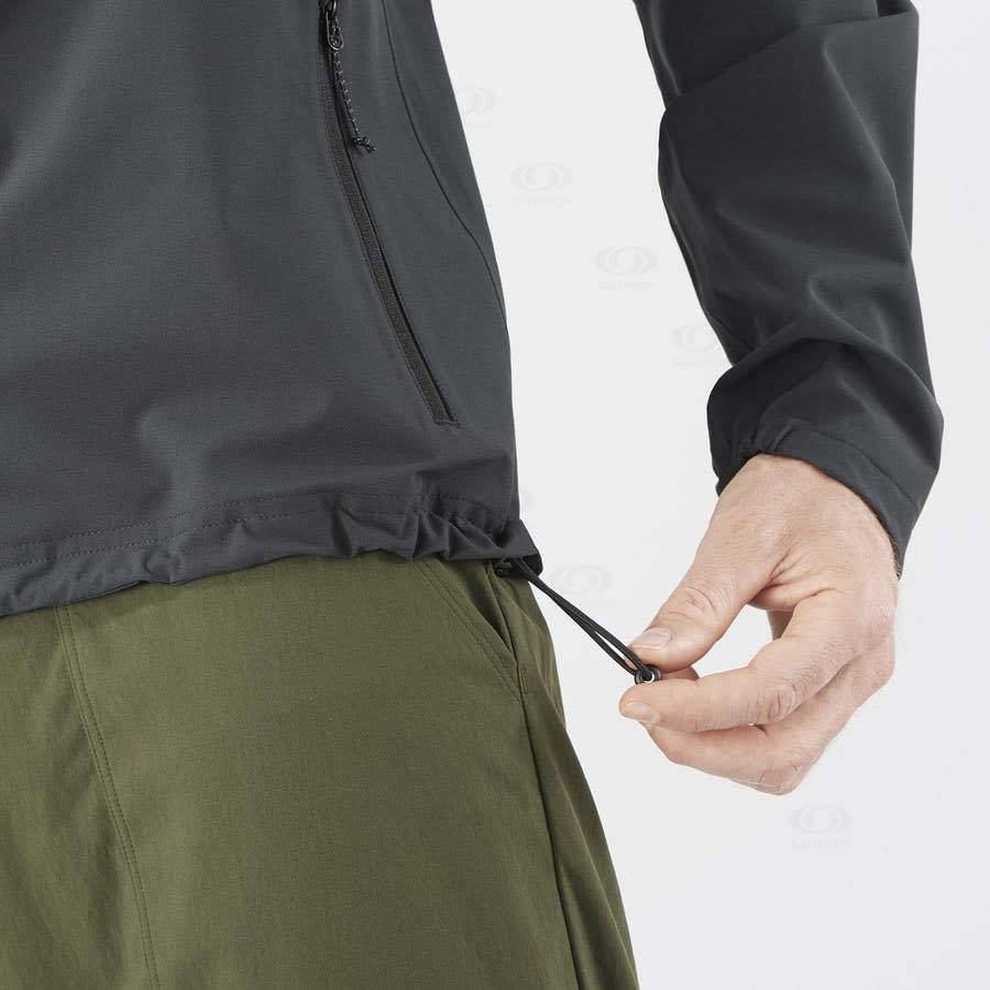 Black Men's Salomon ESSENTIAL WATERPROOF 2.5L Waterproof Jackets | USA-W2710