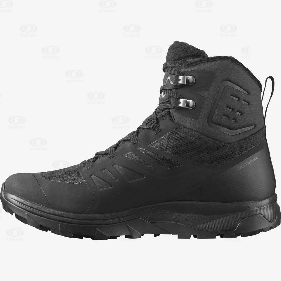 Black Men's Salomon OUTBLAST THINSULATE™ CLIMASALOMON™ Waterproof Boots | USA-N1316