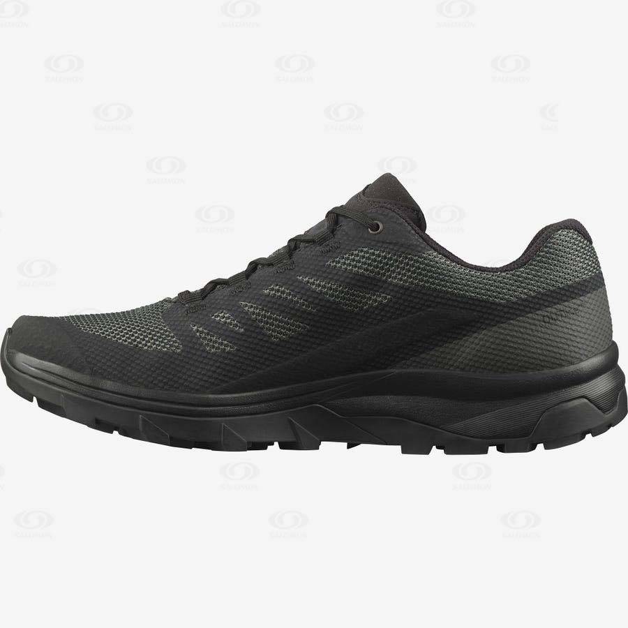 Black Men's Salomon OUTLINE WIDE GORE-TEX Hiking Shoes | USA-A2571