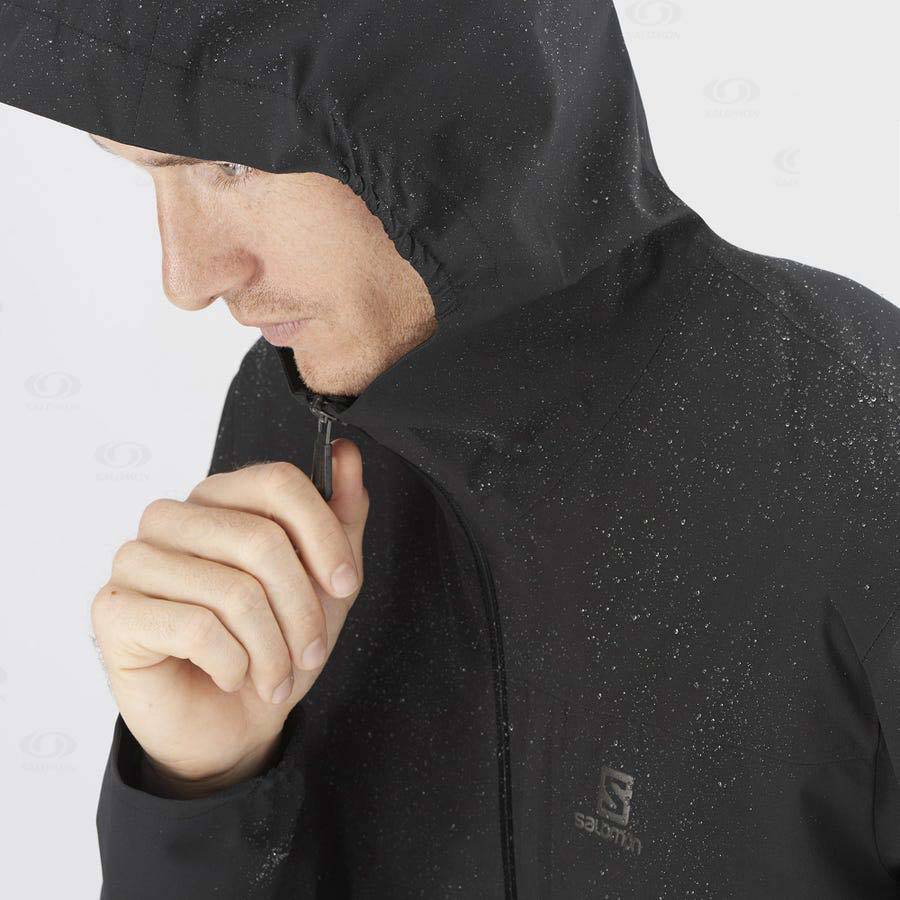 Black Men's Salomon OUTRACK WATERPROOF 2.5L Waterproof Jackets | USA-O2552