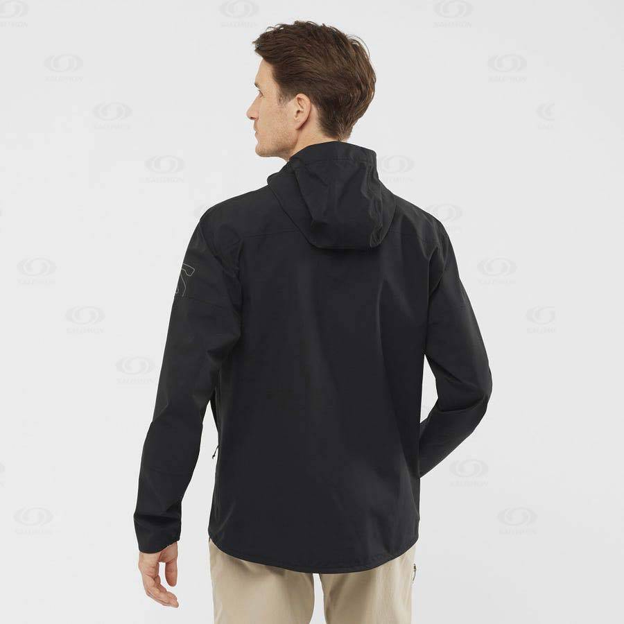 Black Men's Salomon OUTRACK WATERPROOF 2.5L Waterproof Jackets | USA-O2552