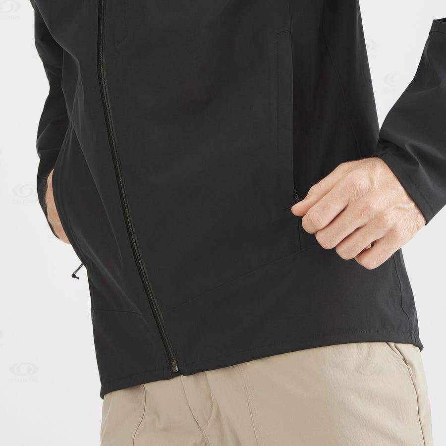 Black Men's Salomon OUTRACK WATERPROOF 2.5L Waterproof Jackets | USA-O2552