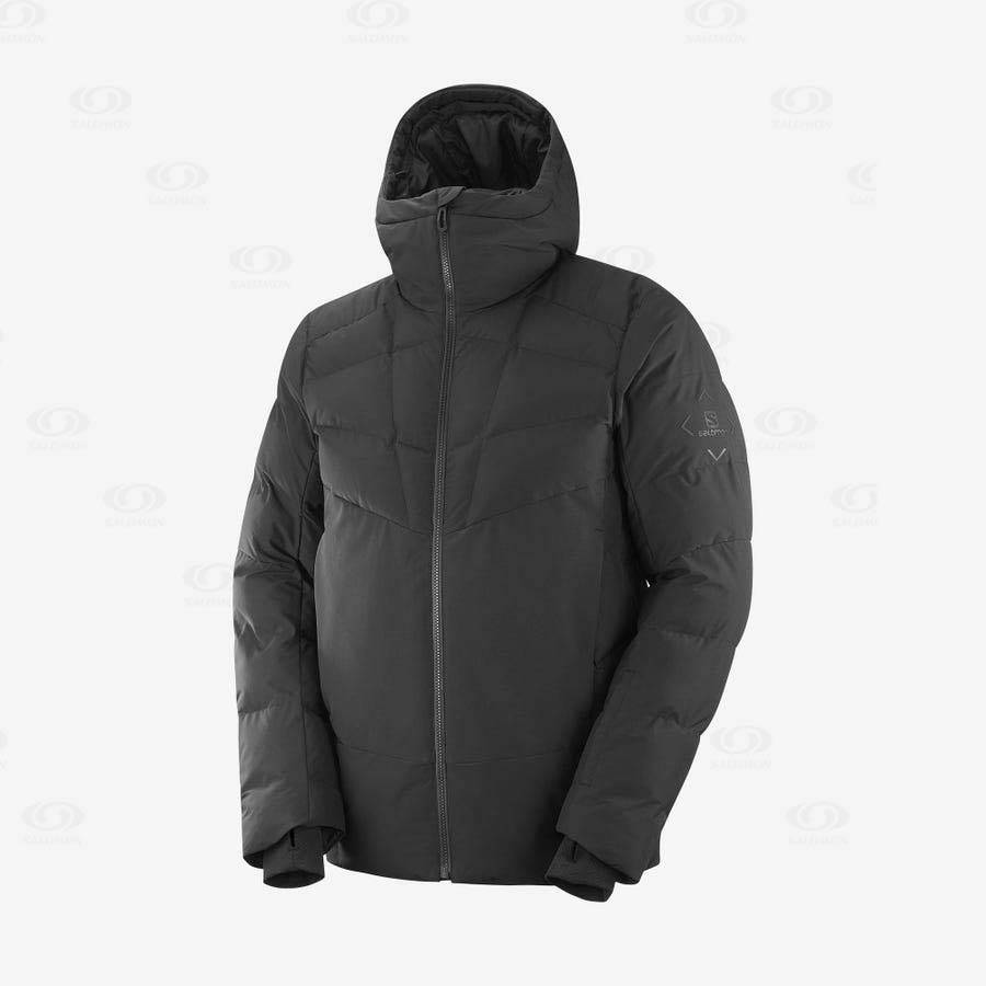 Black Men\'s Salomon SNOWSHELTER Insulated Jackets | USA-A2081