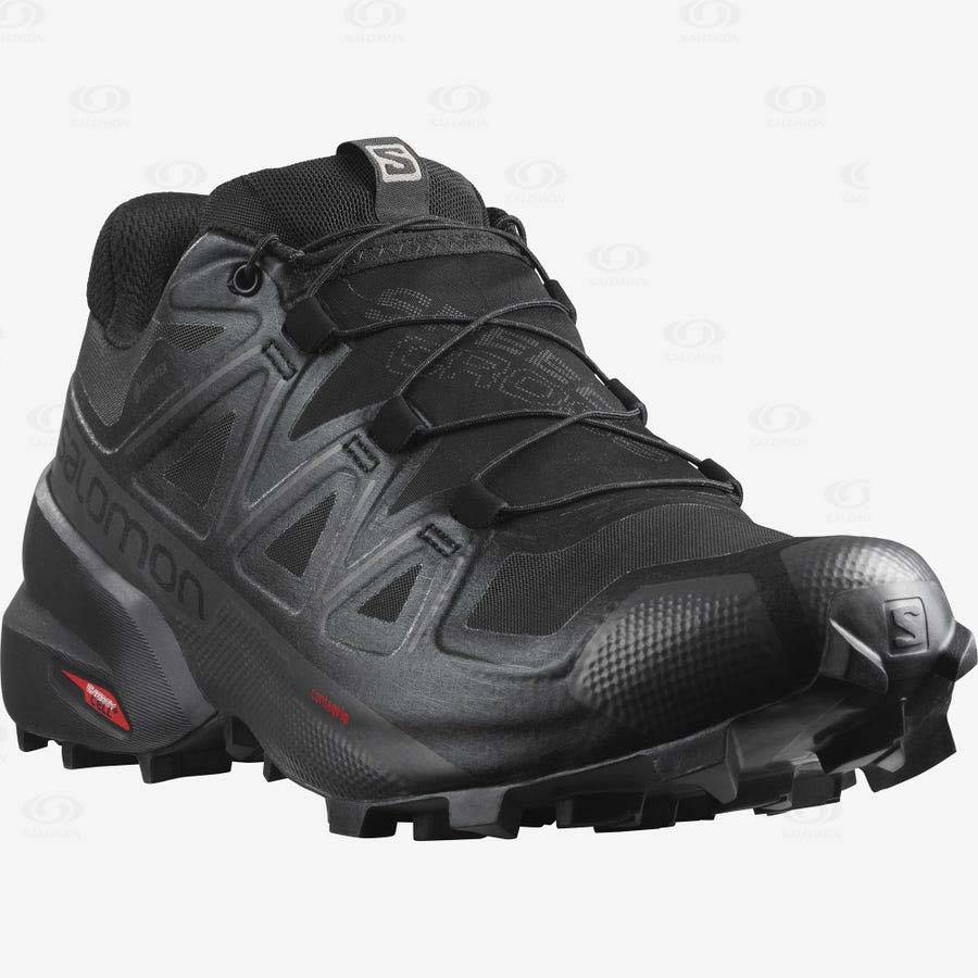 Black Men's Salomon SPEEDCROSS 5 GORE-TEX Trail Running Shoes | USA-W2450