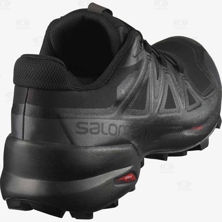 Black Men's Salomon SPEEDCROSS 5 GORE-TEX Trail Running Shoes | USA-W2450