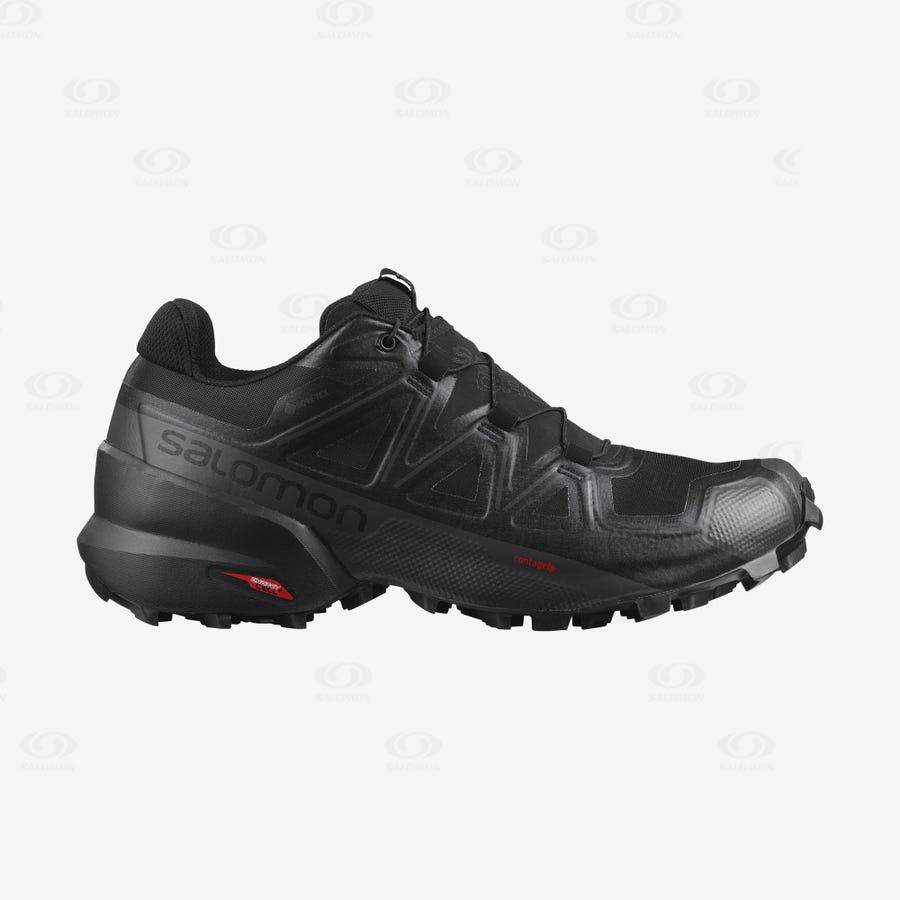 Black Men\'s Salomon SPEEDCROSS 5 GORE-TEX Trail Running Shoes | USA-W2450