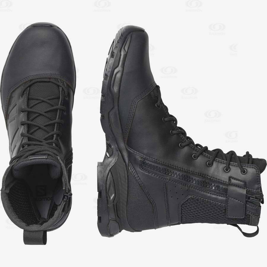 Black Men's Salomon URBAN JUNGLE ULTRA SIDE ZIP Tactical Boots | USA-S1751