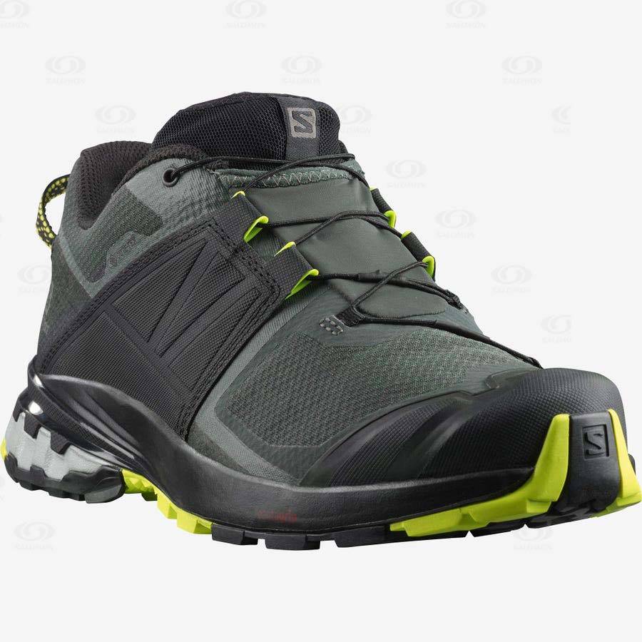 Black / Olive Men's Salomon XA WILD GORE-TEX Trail Running Shoes | USA-W1420