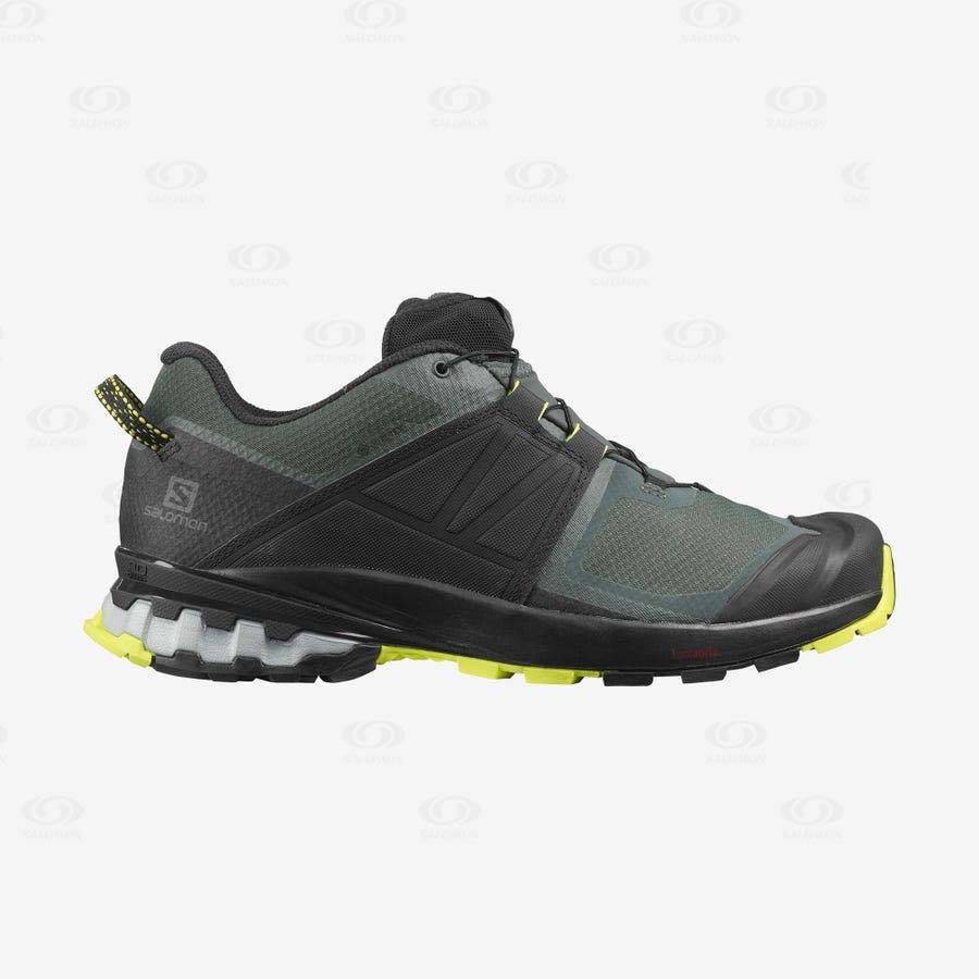 Black / Olive Men\'s Salomon XA WILD GORE-TEX Trail Running Shoes | USA-W1420