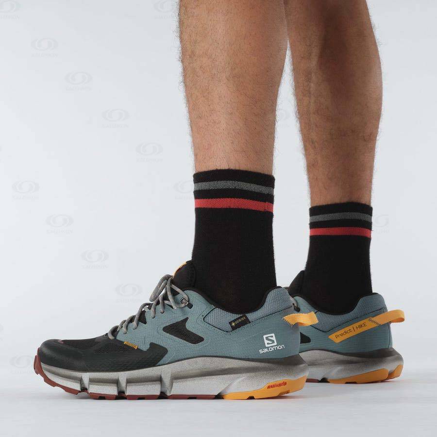 Black / Orange Men's Salomon PREDICT HIKE GORE-TEX Hiking Shoes | USA-A1416
