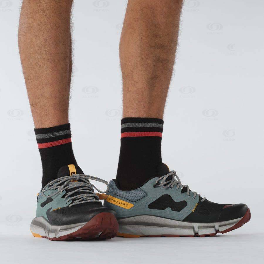 Black / Orange Men's Salomon PREDICT HIKE GORE-TEX Hiking Shoes | USA-A1416