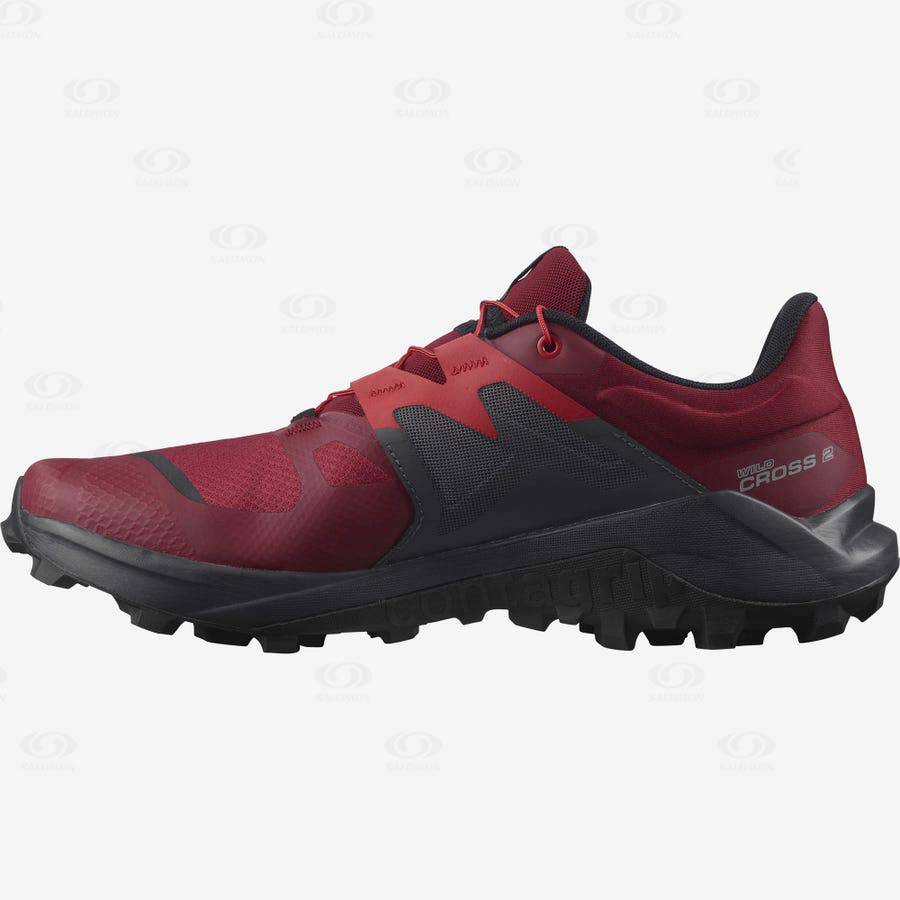 Black / Red Men's Salomon WILDCROSS 2 Trail Running Shoes | USA-W3930