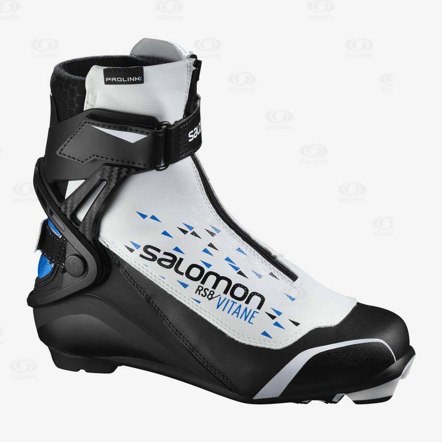 Black / White Women\'s Salomon RS8 VITANE PROLINK Ski Boots | USA-L2236