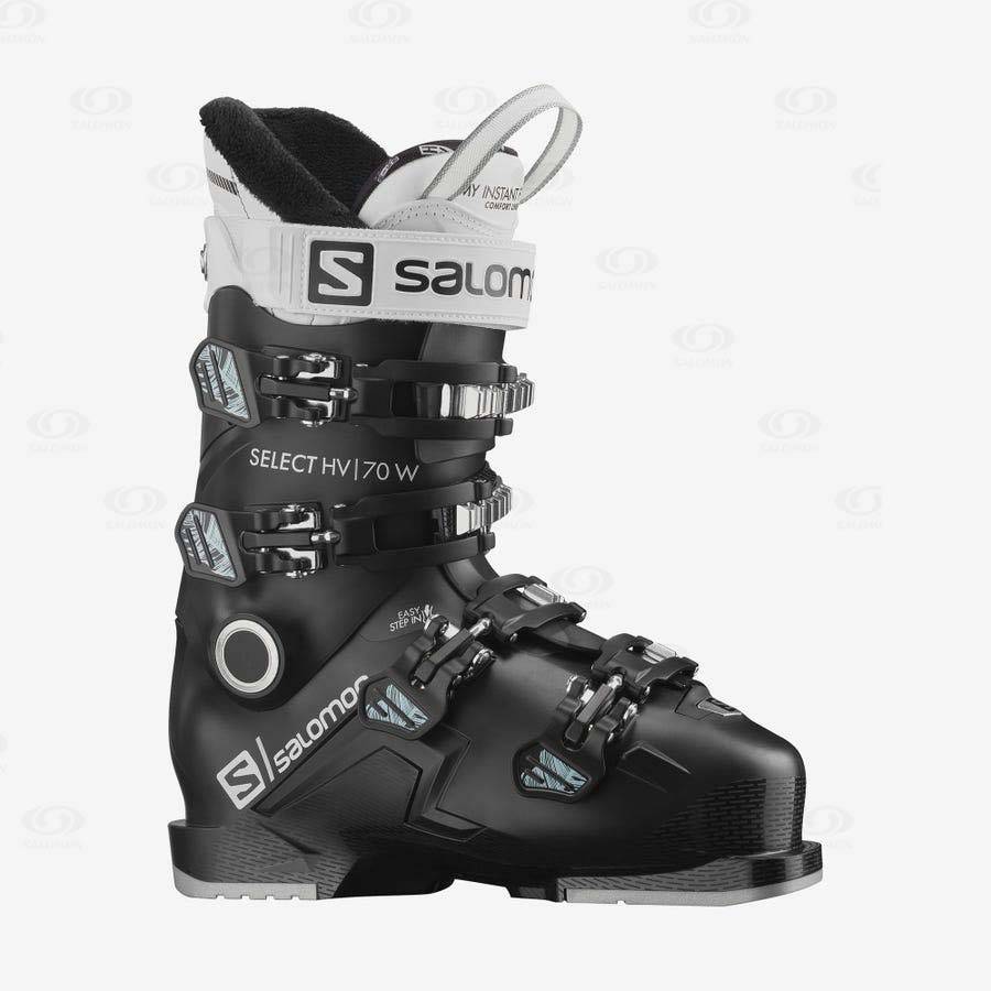 Black / White Women\'s Salomon SELECT HV 70 Ski Boots | USA-W2860