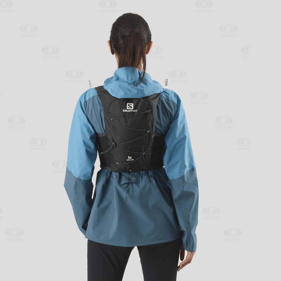Black Women's Salomon ACTIVE SKIN 8 Running Packs | USA-A1486