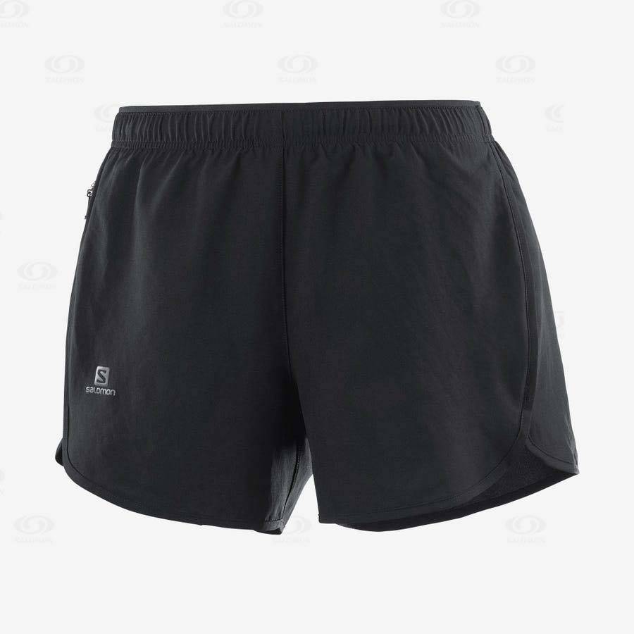 Black Women\'s Salomon AGILE Shorts | USA-W1740