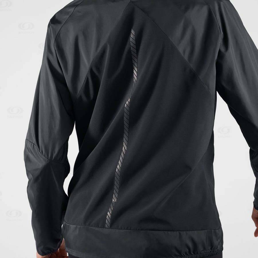 Black Women's Salomon BONATTI CROSS WIND Windbreaker | USA-L2404