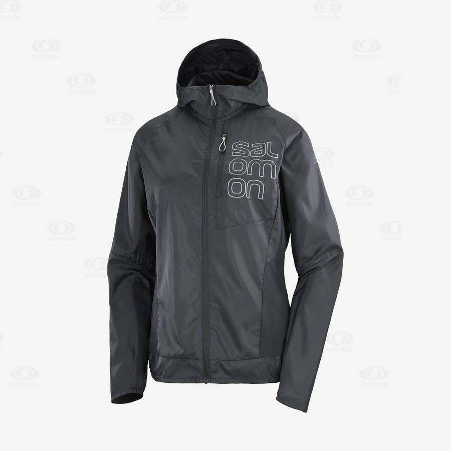 Black Women\'s Salomon BONATTI CROSS WIND Windbreaker | USA-L2404
