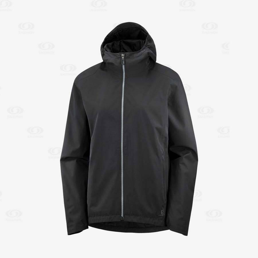 Black Women\'s Salomon COMET WP JKT W Waterproof Jackets | USA-W1720