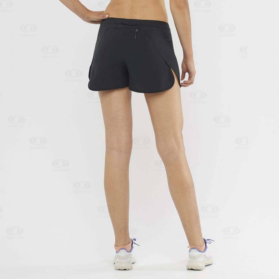 Black Women's Salomon CROSS 3'' Shorts | USA-O1691