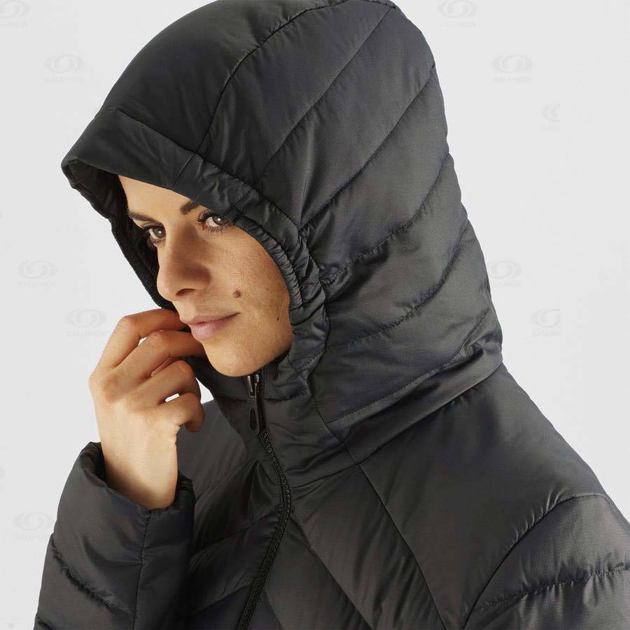 Black Women's Salomon ESSENTIAL XWARM DOWN Insulated Jackets | USA-A2564