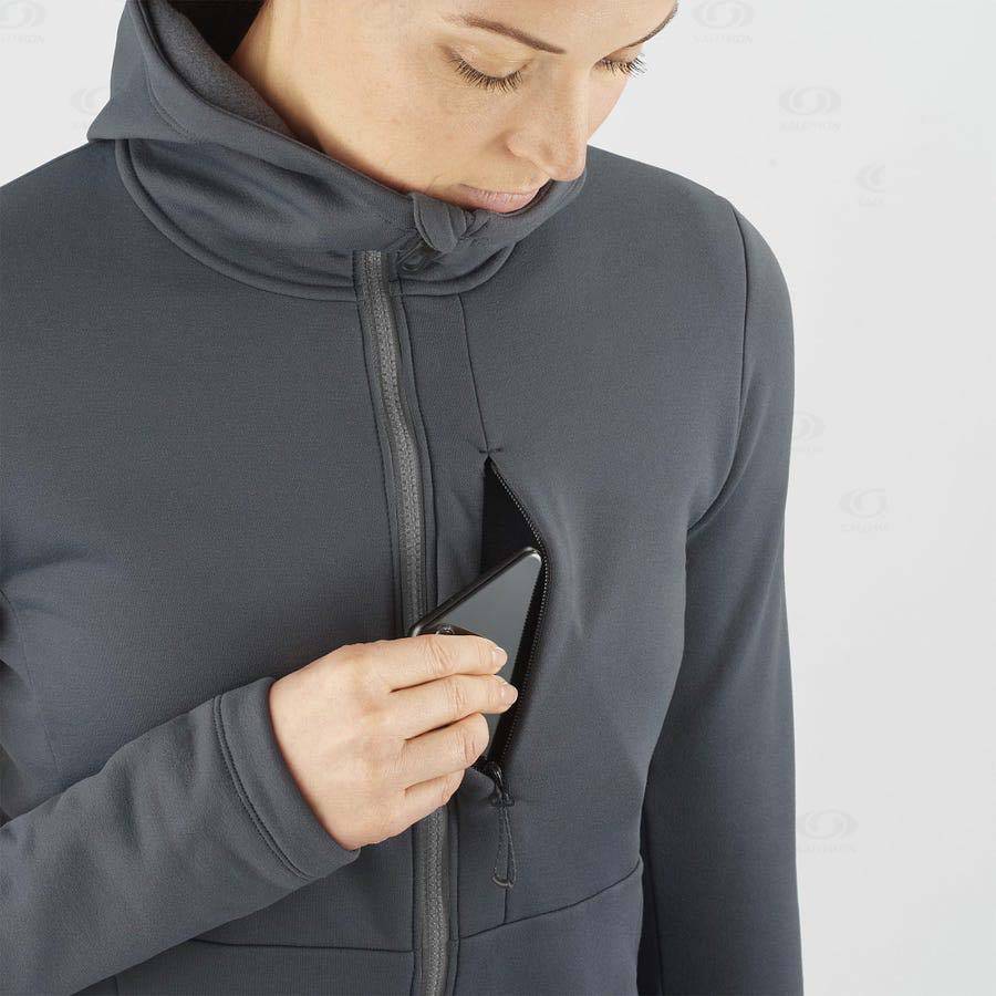 Black Women's Salomon ESSENTIAL XWARM Hoodie | USA-O1784