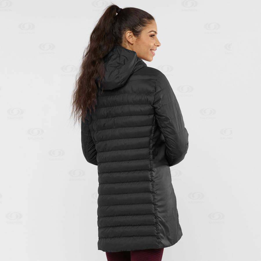 Black Women's Salomon ESSENTIAL XWARM LONG Insulated Jackets | USA-S1646