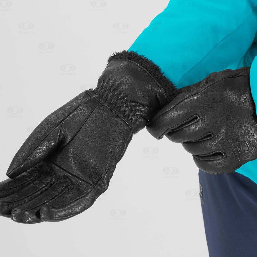 Black Women's Salomon NATIVE Gloves | USA-O1411