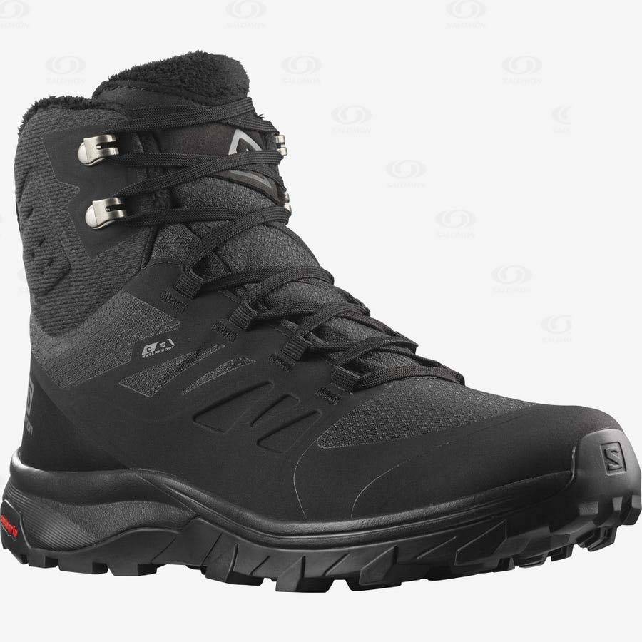 Black Women's Salomon OUTBLAST THINSULATE™ CLIMASALOMON™ WATERPROOF Winter Boots | USA-W1810
