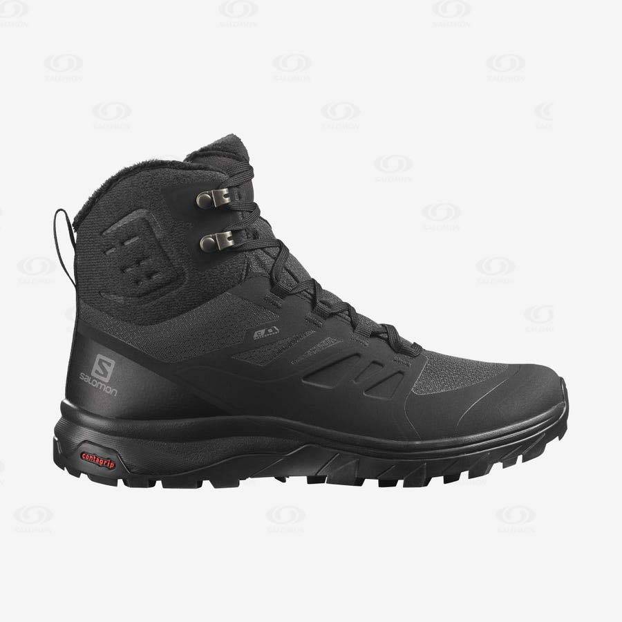 Black Women\'s Salomon OUTBLAST THINSULATE™ CLIMASALOMON™ WATERPROOF Winter Boots | USA-W1810