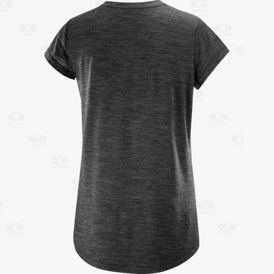 Black Women's Salomon OUTLIFE MERINO BLEND T Shirts | USA-O1432