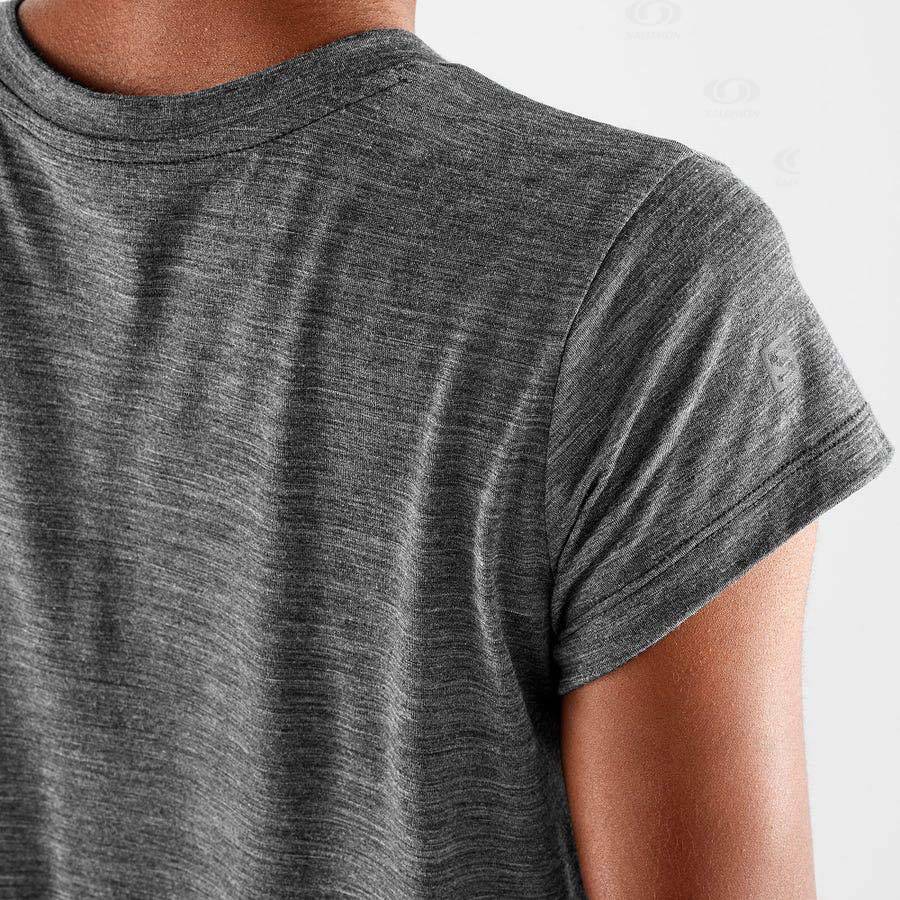 Black Women's Salomon OUTLIFE MERINO BLEND T Shirts | USA-O1432