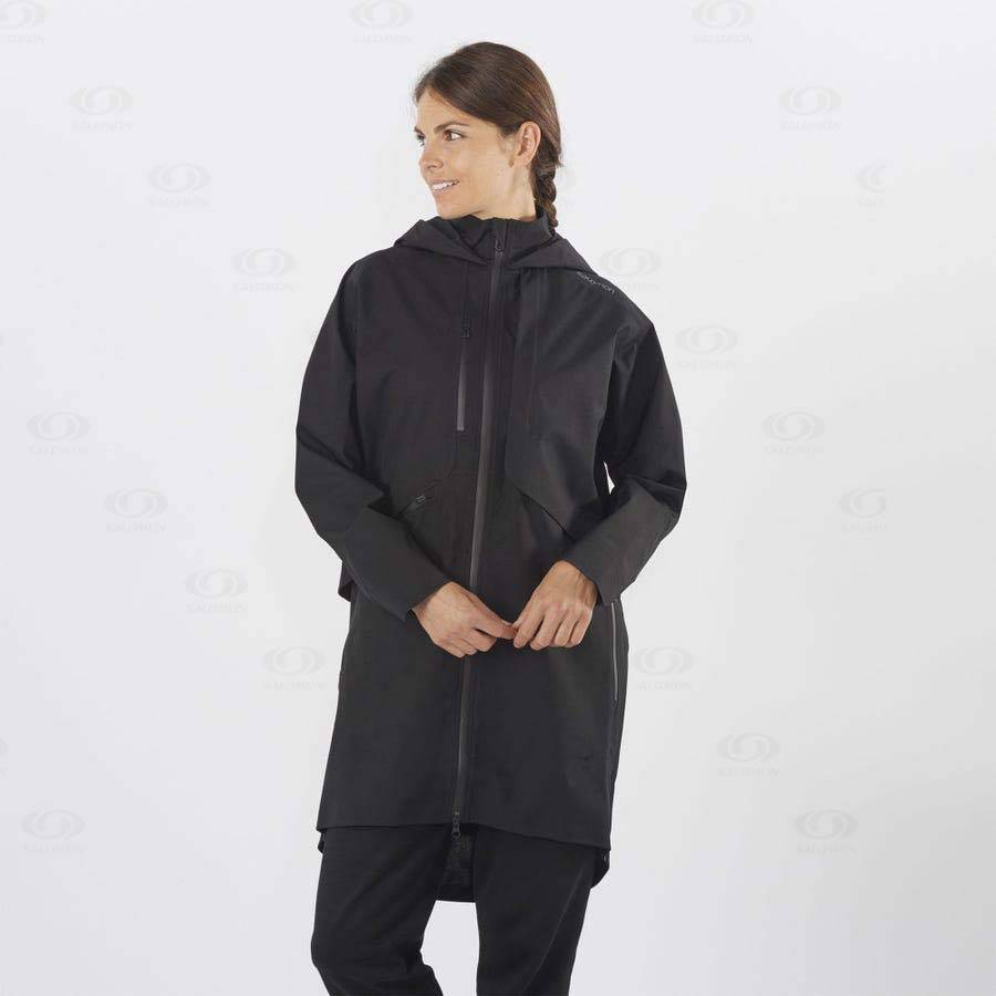 Black Women's Salomon OUTLIFE WP COMMUTER PARKA W Waterproof Jackets | USA-O2188