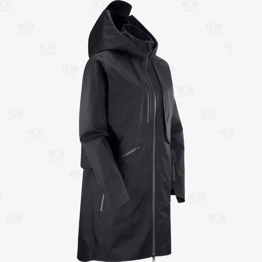 Black Women's Salomon OUTLIFE WP COMMUTER PARKA W Waterproof Jackets | USA-O2188